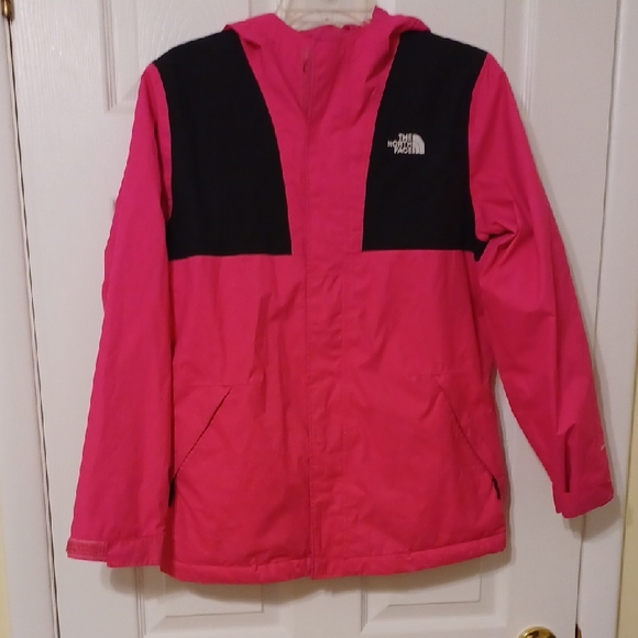 The North Face Sz XL, Girls, Windwall Hooded Jacket In Pink and Black . - Picture 1 of 10